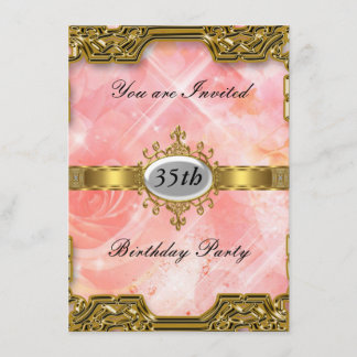 Invitation de fête d'anniversaire rose glamour cha