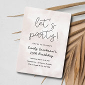 Invitation de fête d'anniversaire rose moderne