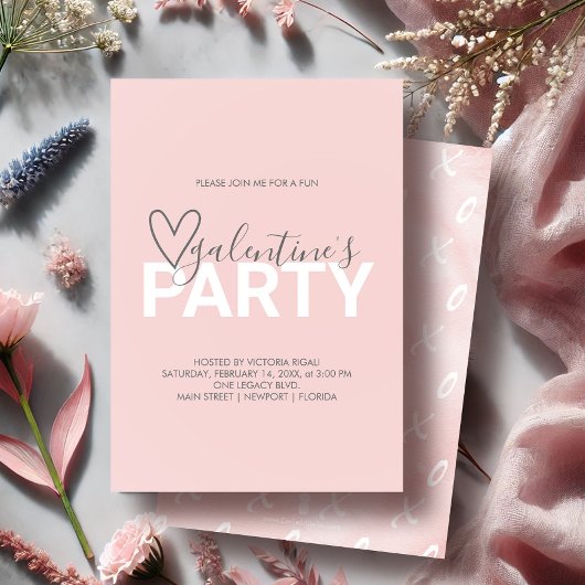 Invitation de fête d'anniversaire rose vif