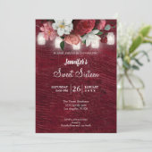 Invitation de fête d'anniversaire Rustic Lights Fl (Debout devant)