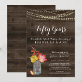 Invitation de fête d'anniversaire rustique d'autom (Devant / Derrière)