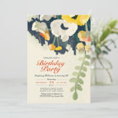 Invitation de fête d'anniversaire rustique jaune b (Debout devant)