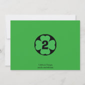 Invitation de fête d'anniversaire shamrock avec ph (Dos)