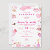 Invitation de fête d'anniversaire spa (Devant)