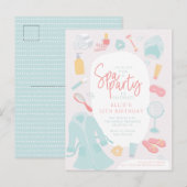 Invitation de fête d'anniversaire spa (Devant / Derrière)
