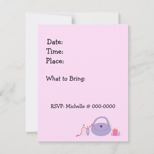 Invitation de fête d'anniversaire spa (Dos)