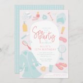 Invitation de fête d'anniversaire spa (Devant / Derrière)