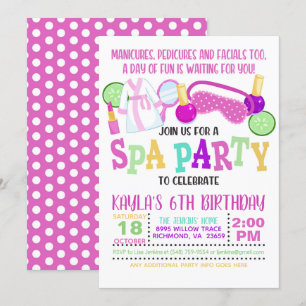 Invitation de fête d'anniversaire spa - WH