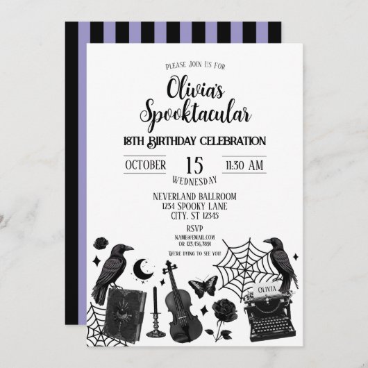 Invitation de fête d'anniversaire Spooktacular (Devant / Derrière)