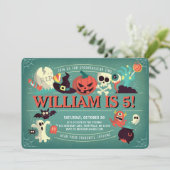 Invitation de fête d'anniversaire Spooktacular (Debout devant)