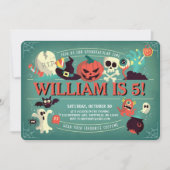 Invitation de fête d'anniversaire Spooktacular (Devant)