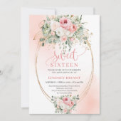 Invitation de fête d'anniversaire Stylée Blush Gol (Devant)