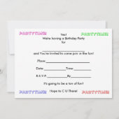 Invitation de fête d'anniversaire, Sundae Jelly Be (Dos)