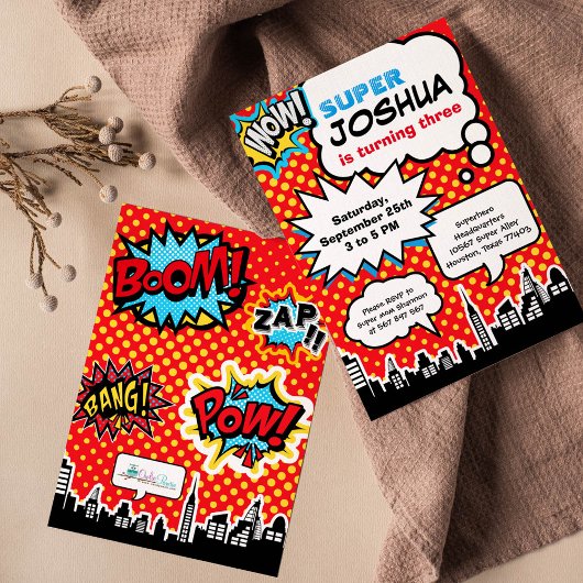 Invitation de fête d'anniversaire Superhero