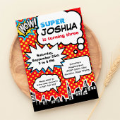 Invitation de fête d'anniversaire Superhero