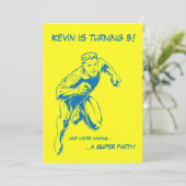 Invitation de fête d'anniversaire Superhero (Debout devant)