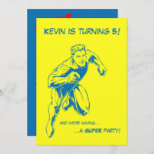 Invitation de fête d'anniversaire Superhero (Devant / Derrière)