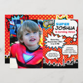 Invitation de fête d'anniversaire Superhero (Devant / Derrière)