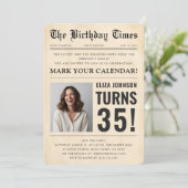Invitation de fête d'anniversaire sur mesure de 35 (Debout devant)
