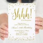 Invitation de fête d'anniversaire surprise<br><div class="desc">Faux or confetti splatters blush rose invitation à la fête avec un design étincelant pour la fête d'anniversaire surprise. Parfait pour un anniversaire moderne.</div>