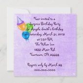 Invitation de fête d'anniversaire surprise (Dos)