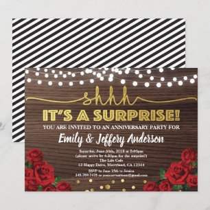 Invitation de fête d'anniversaire surprise avec ro
