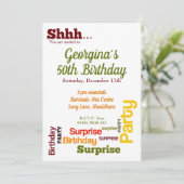 Invitation de fête d'anniversaire surprise moderne (Debout devant)