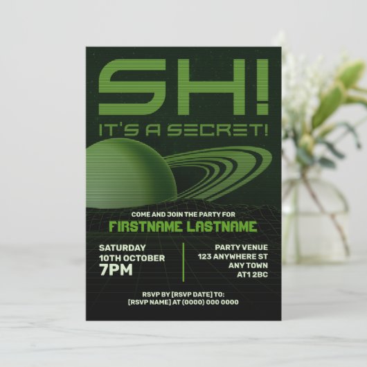 Invitation de fête d'anniversaire surprise rétrove (Debout devant)