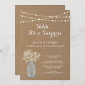 Invitation de fête d'anniversaire surprise - Rusti (Devant / Derrière)