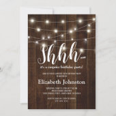 Invitation de fête d'anniversaire surprise rustiqu (Devant)