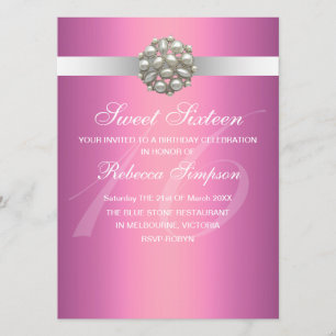 Invitation de fête d'anniversaire Sweet 16 élégant