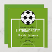 invitation de fête d'anniversaire - terrain de foo (Devant / Derrière)