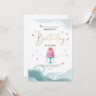 Invitation de fête d'anniversaire | Thème Gâteau R