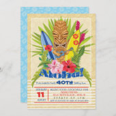 Invitation de fête d'anniversaire Tiki (Devant / Derrière)