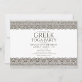 Invitation de fête d'anniversaire Toga avec élémen (Devant)