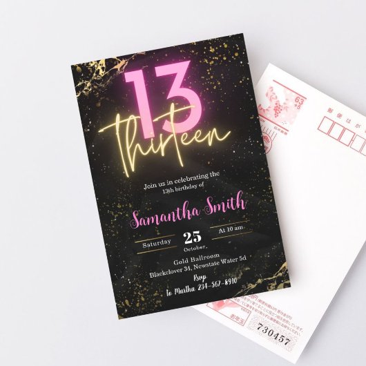 Invitation de fête d'anniversaire treize modifiabl