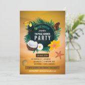 Invitation de fête d'anniversaire tropicale (Debout devant)