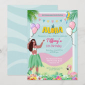 Invitation de fête d'anniversaire tropicale Ethniq (Devant / Derrière)