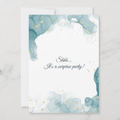 Invitation de fête d'anniversaire turquoise et Gol (Dos)