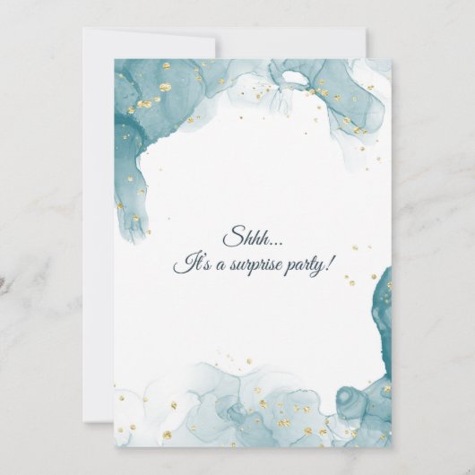 Invitation de fête d'anniversaire turquoise et Gol (Dos)