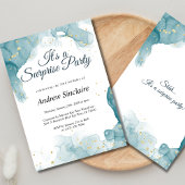 Invitation de fête d'anniversaire turquoise et Gol