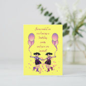 Invitation de fête d'anniversaire Twin Girl (Debout devant)