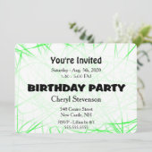 Invitation de fête d'anniversaire verte (Debout devant)
