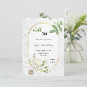 Invitation de fête d'anniversaire verte et blanche