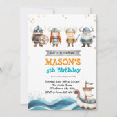 Invitation de fête d'anniversaire viking (Devant)