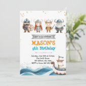 Invitation de fête d'anniversaire viking (Debout devant)