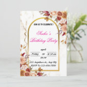 Invitation de fête d'anniversaire vintage (Debout devant)