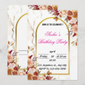 Invitation de fête d'anniversaire vintage (Devant / Derrière)