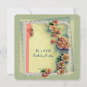 Invitation de fête d'anniversaire vintage (Devant)