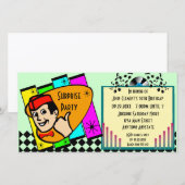 Invitation de fête d'anniversaire vintage surprise (Devant / Derrière)